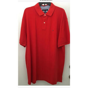 Tommy Hilfiger Polo Shirt XL   Extra Large Red Blue Flag NWT